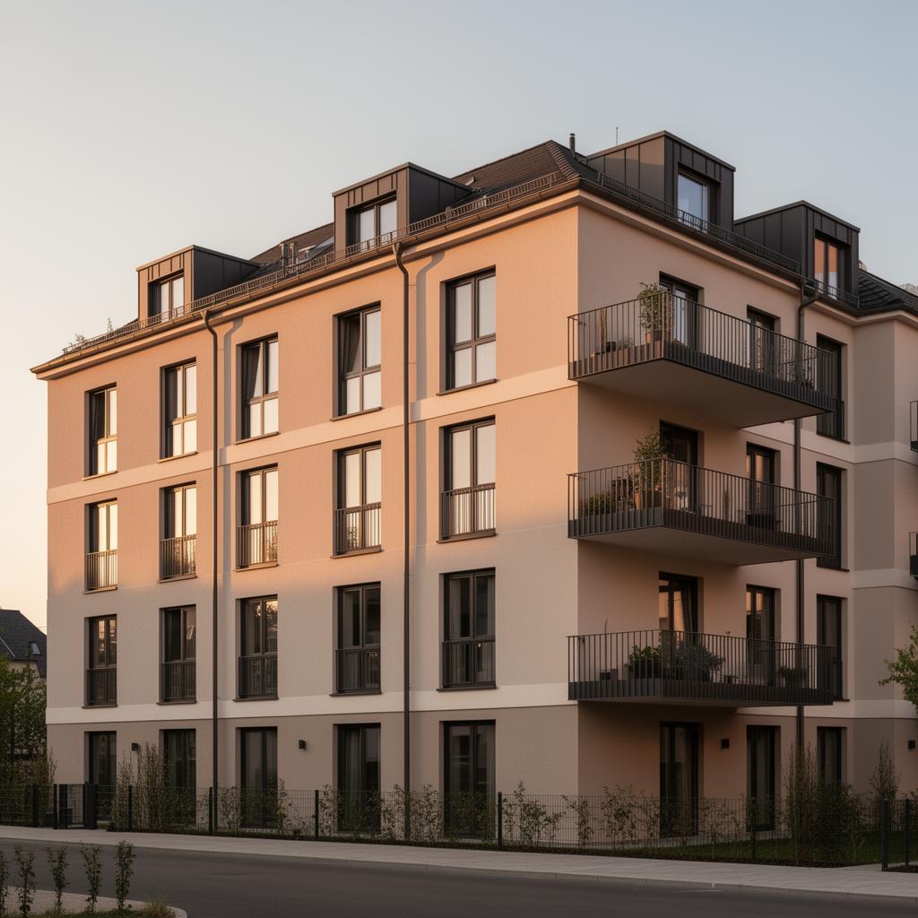 Modernes Mehrfamilienhaus mit Balkonen